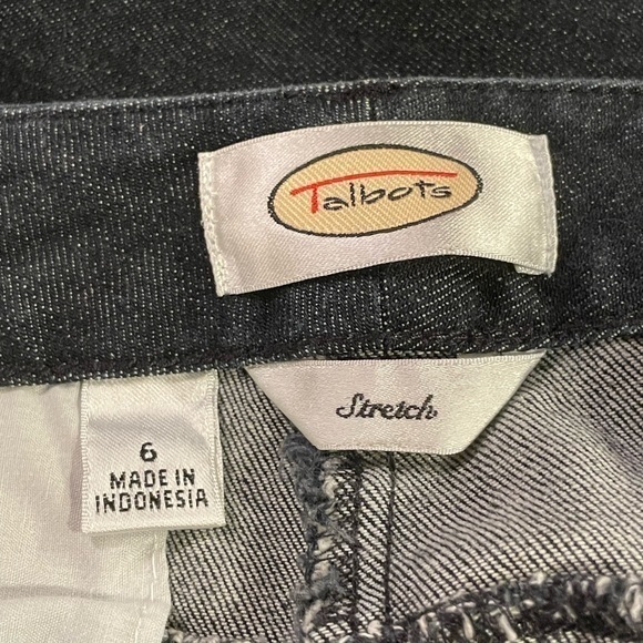 Talbots Dark Blue Wash Denim Stretch Trousers Pant Wide Leg Pockets - Picture 4 of 4